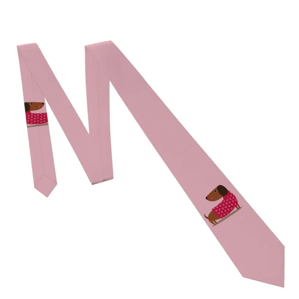 Dachshund Print Men’s Tie – Sausage Dog Novelty Necktie Gift