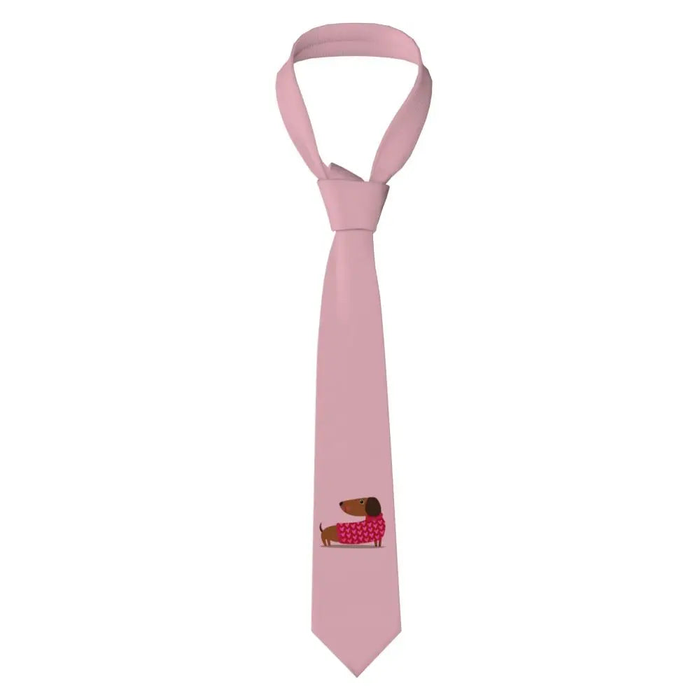 Dachshund Print Men’s Tie – Sausage Dog Novelty Necktie Gift