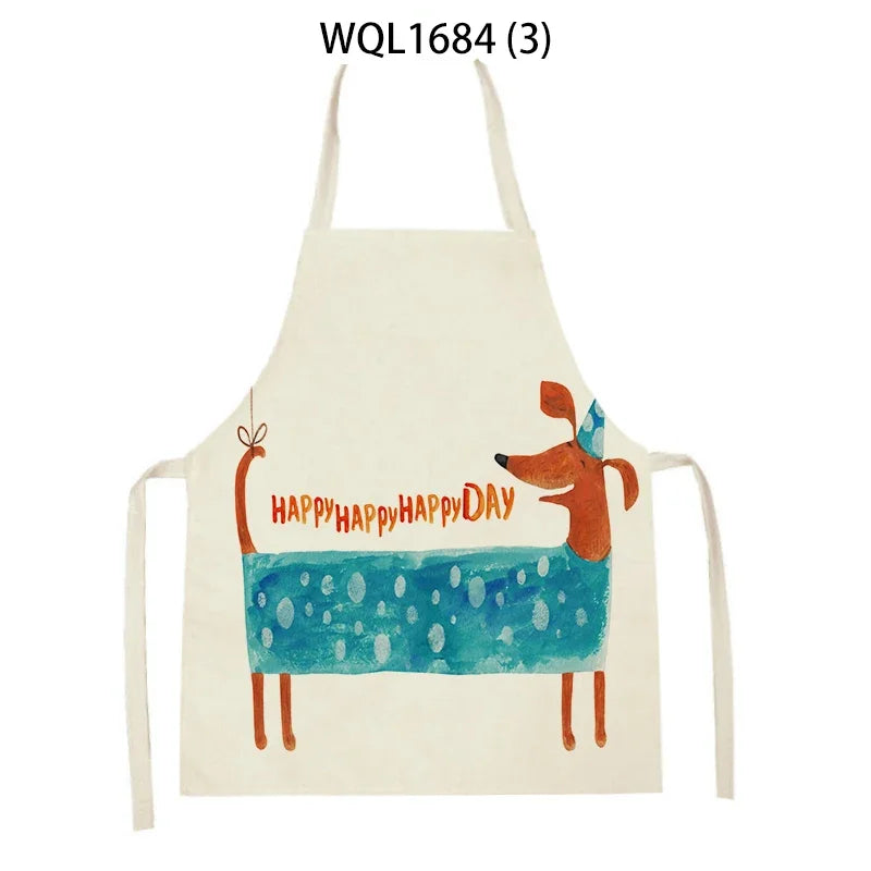 Long Dog Kitchen Apron – Dachshund Print Everyday Cooking Apron