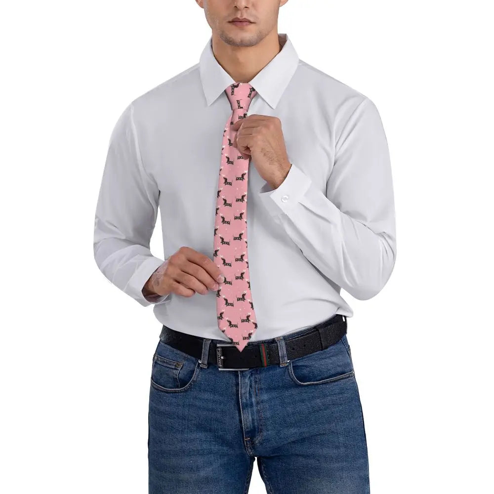 Dachshund Print Men’s Tie – Sausage Dog Novelty Necktie Gift