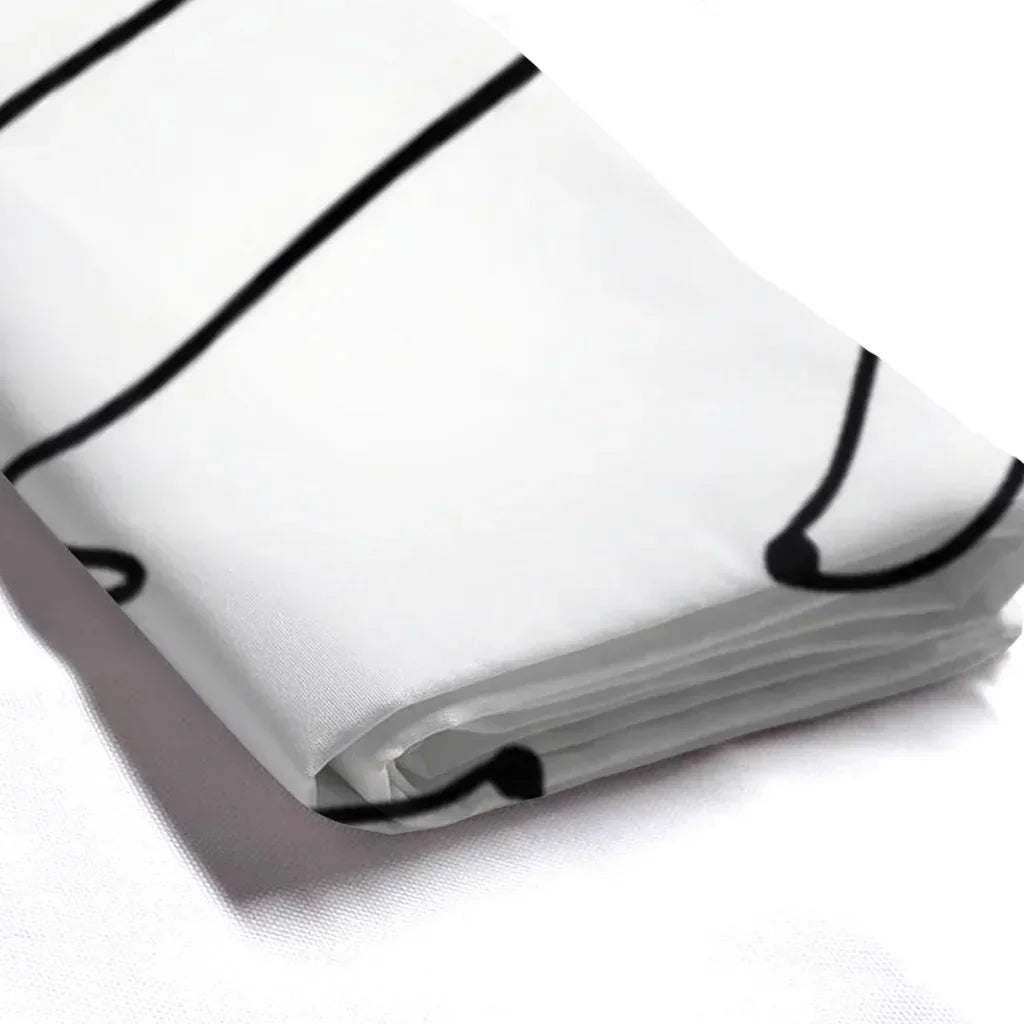 Dachshund Black & White Shower Curtain – Waterproof Bathroom Decor with Sausage Dog Print