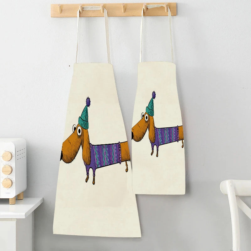 Long Dog Kitchen Apron – Dachshund Print Everyday Cooking Apron