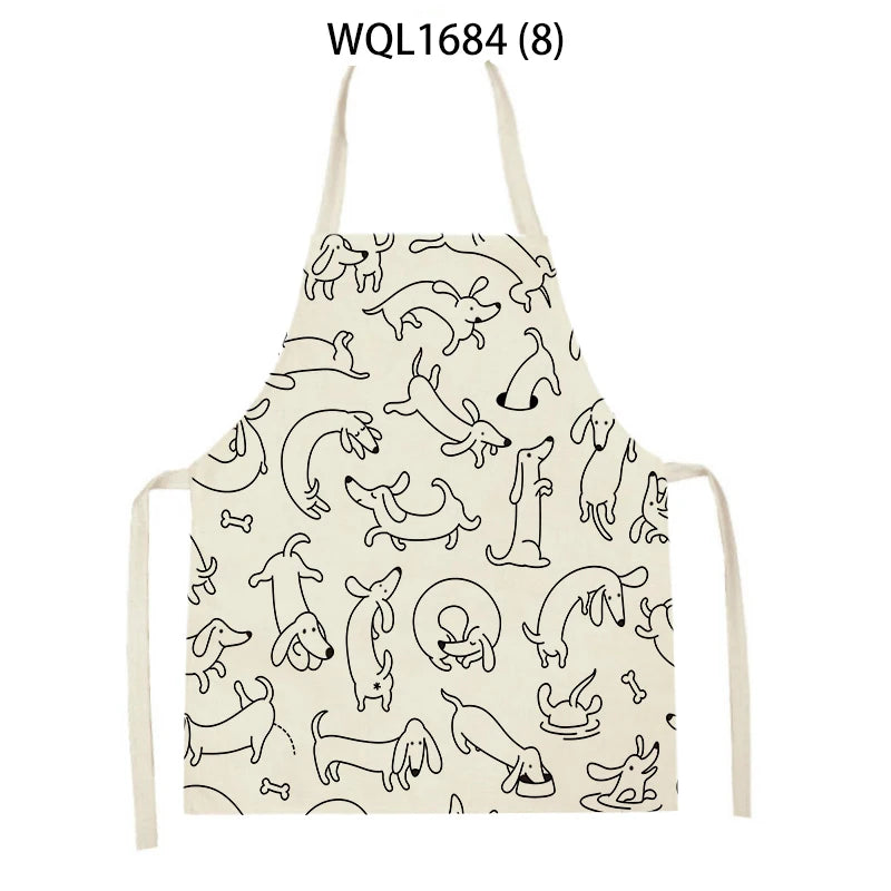 Long Dog Kitchen Apron – Dachshund Print Everyday Cooking Apron