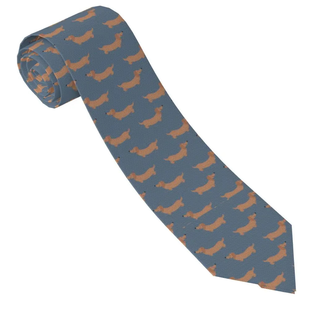 Dachshund Print Men’s Tie – Sausage Dog Novelty Necktie Gift