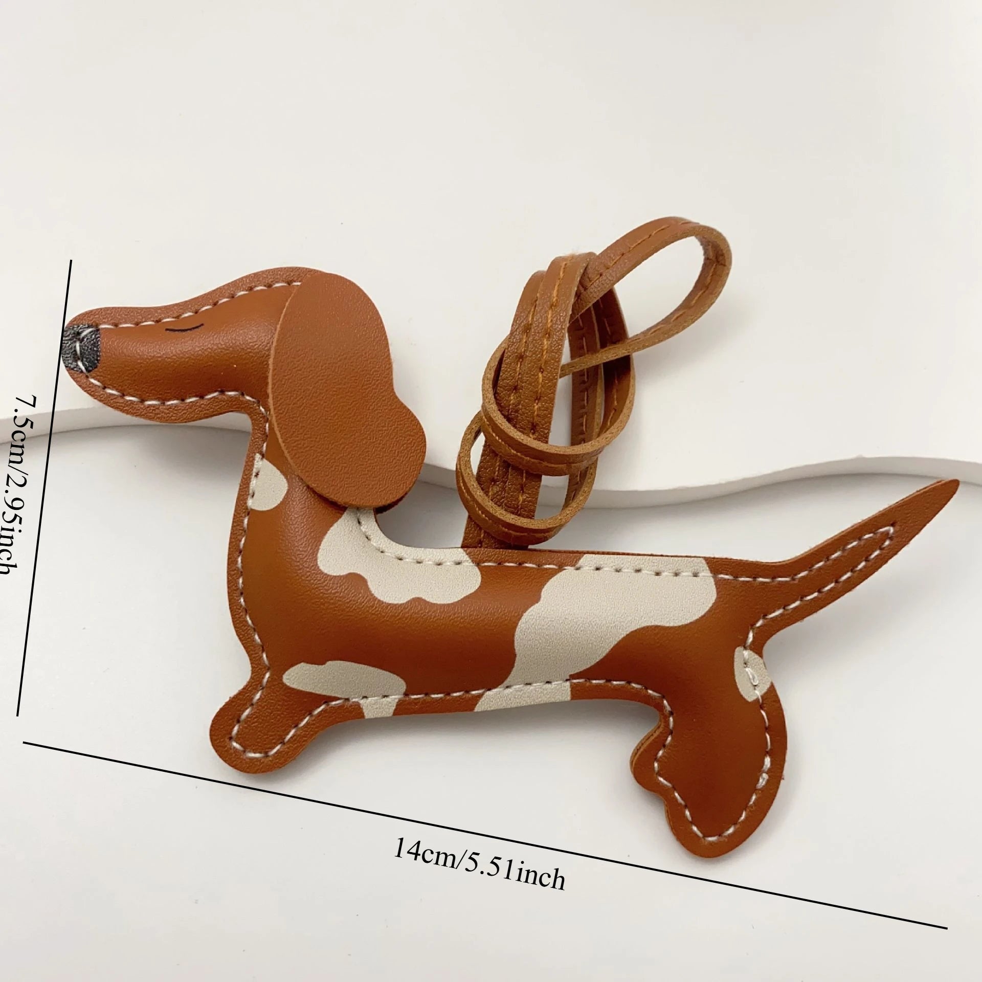 Dachshund PU Leather Dog Keychain – Cute Sausage Dog Bag Charm