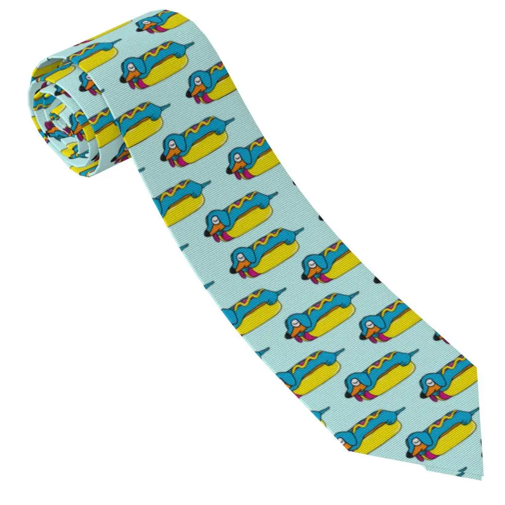 Dachshund Print Men’s Tie – Sausage Dog Novelty Necktie Gift