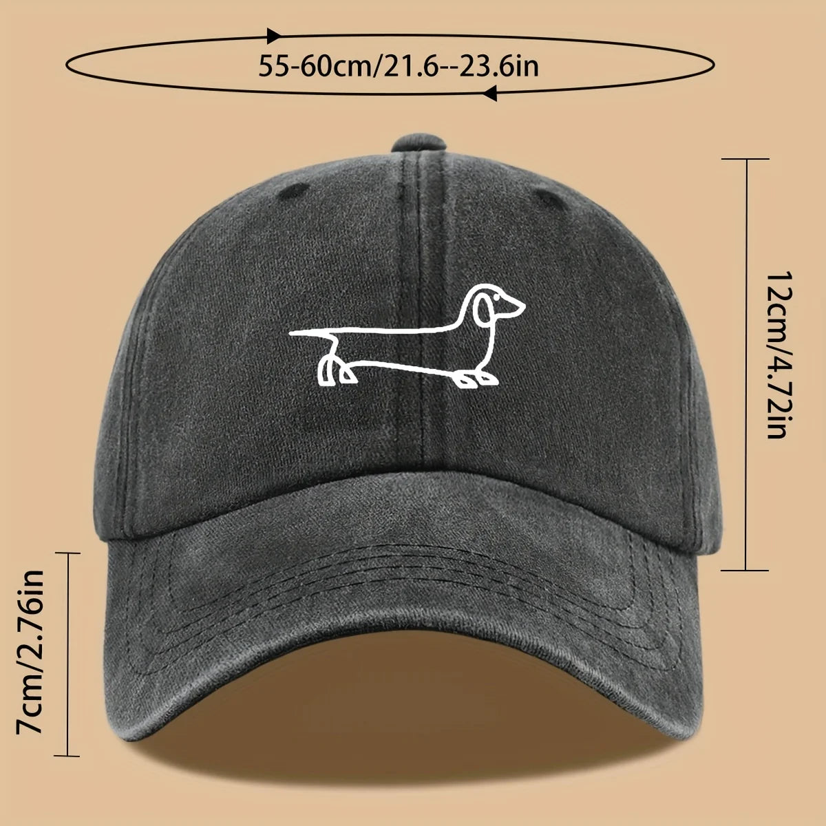 Dachshund Embroidered Baseball Cap – Adjustable Unisex Dog Lover Hat