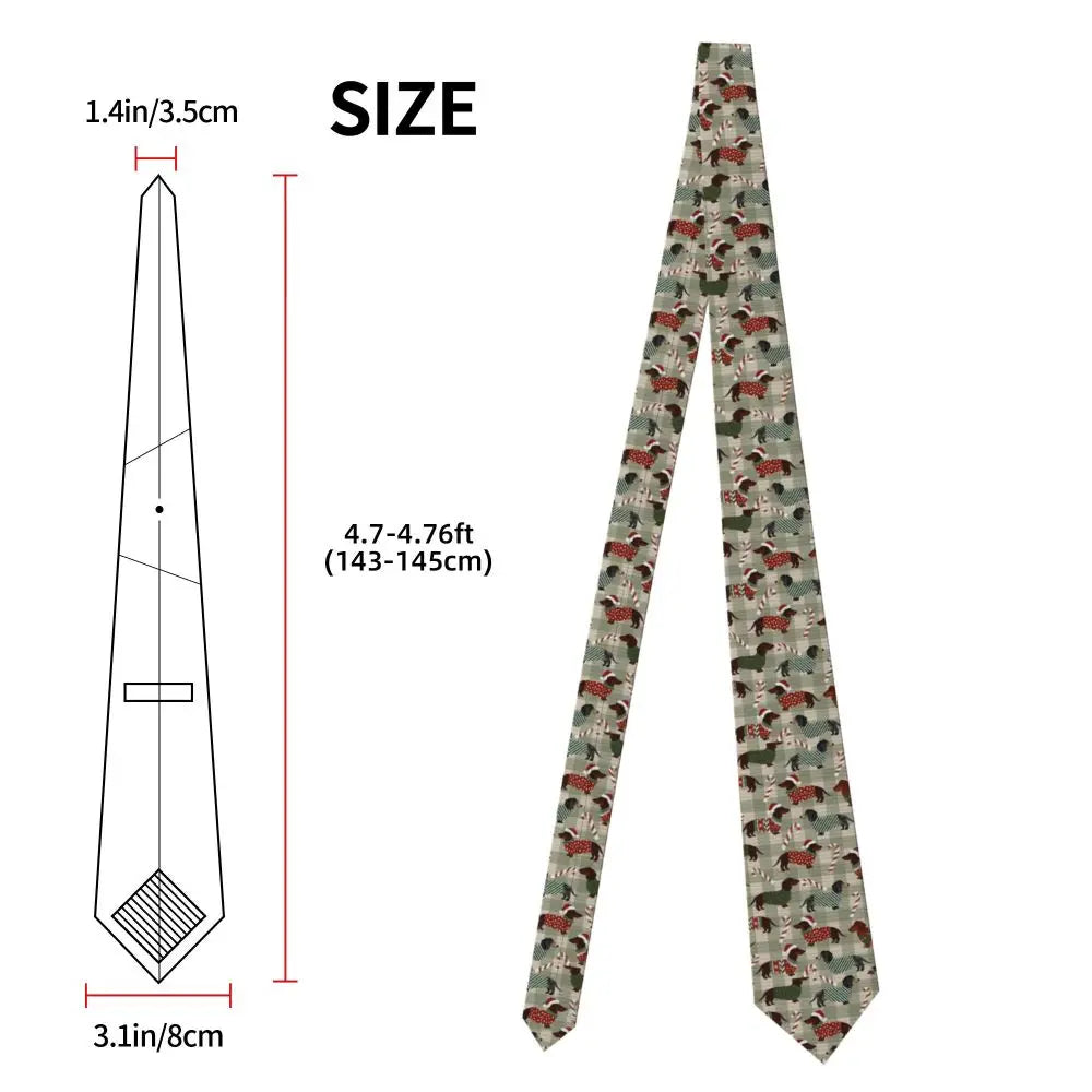 Dachshund Print Men’s Tie – Sausage Dog Novelty Necktie Gift