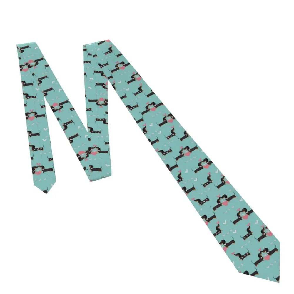Dachshund Print Men’s Tie – Sausage Dog Novelty Necktie Gift