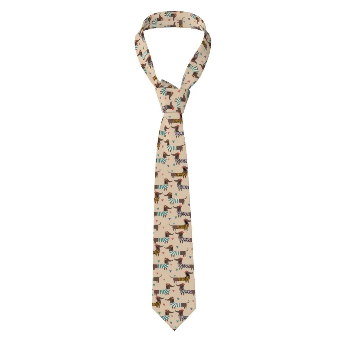 Dachshund Print Men’s Tie – Sausage Dog Novelty Necktie Gift