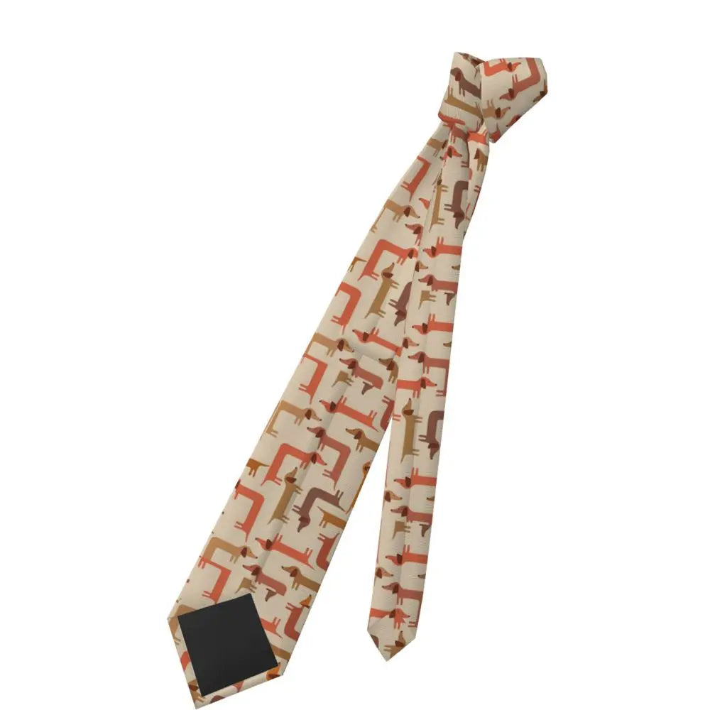 Dachshund Print Men’s Tie – Sausage Dog Novelty Necktie Gift