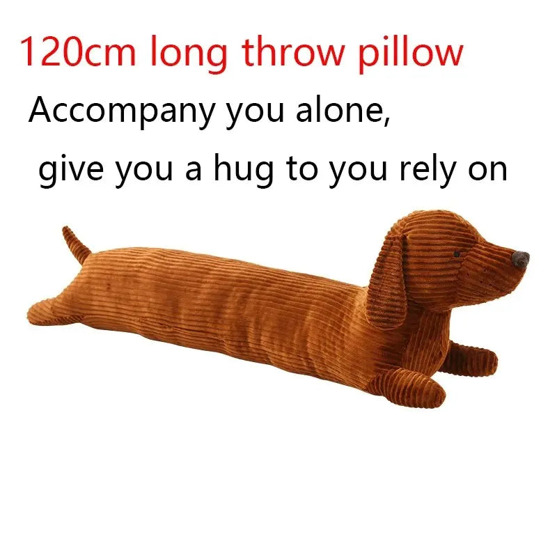 Dachshund Plush Hug Pillow – Soft Long Dog Stuffed Throw Cushion for Sofa