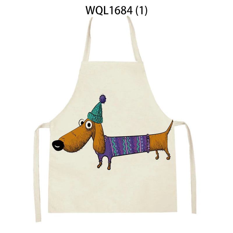 Long Dog Kitchen Apron – Dachshund Print Everyday Cooking Apron