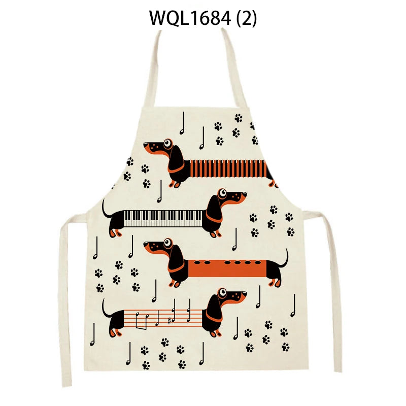 Long Dog Kitchen Apron – Dachshund Print Everyday Cooking Apron