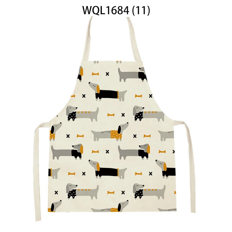 Long Dog Kitchen Apron – Dachshund Print Everyday Cooking Apron