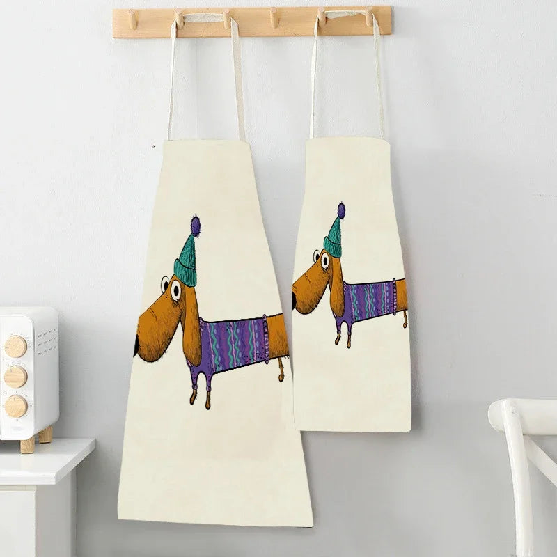 Long Dog Kitchen Apron – Dachshund Print Everyday Cooking Apron
