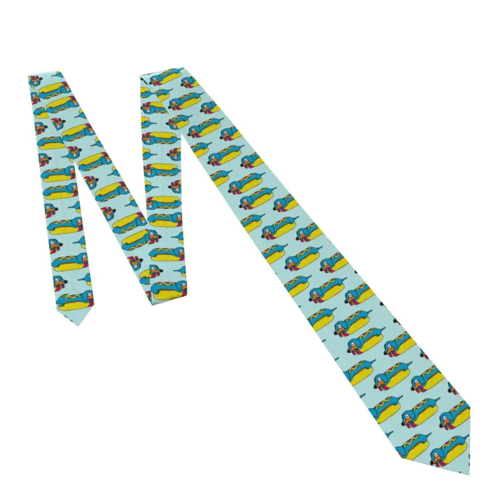 Dachshund Print Men’s Tie – Sausage Dog Novelty Necktie Gift