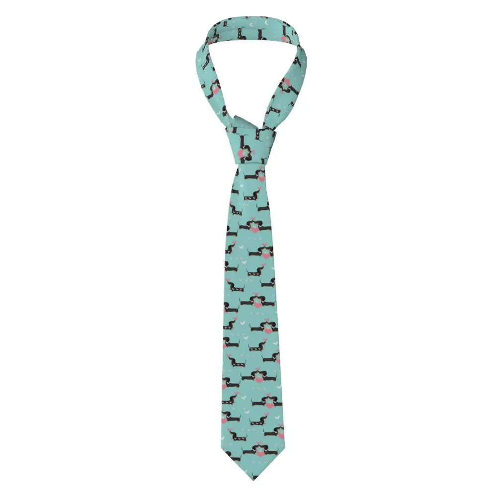 Dachshund Print Men’s Tie – Sausage Dog Novelty Necktie Gift