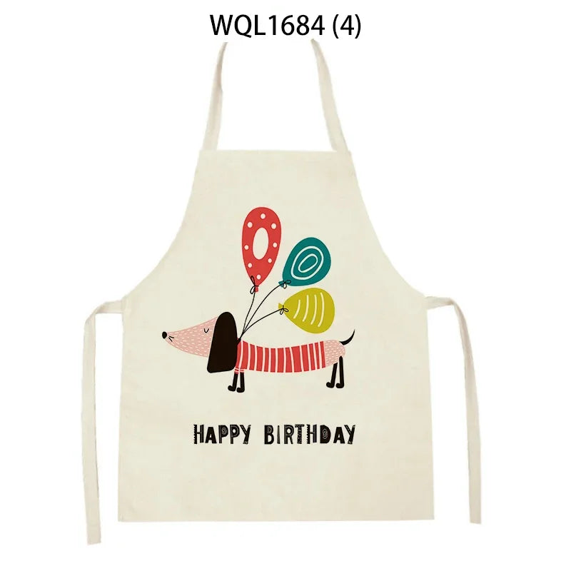 Long Dog Kitchen Apron – Dachshund Print Everyday Cooking Apron