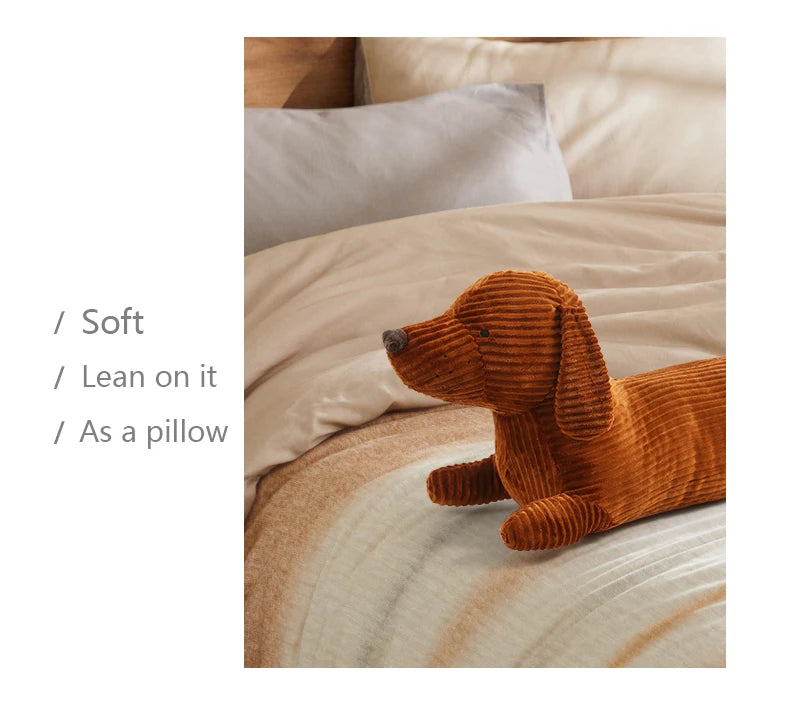 Dachshund Plush Hug Pillow – Soft Long Dog Stuffed Throw Cushion for Sofa