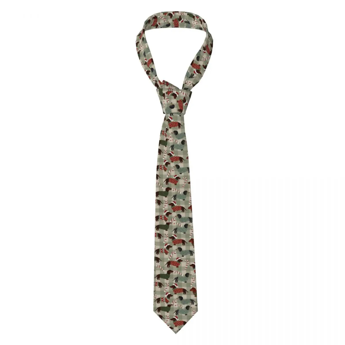 Dachshund Print Men’s Tie – Sausage Dog Novelty Necktie Gift