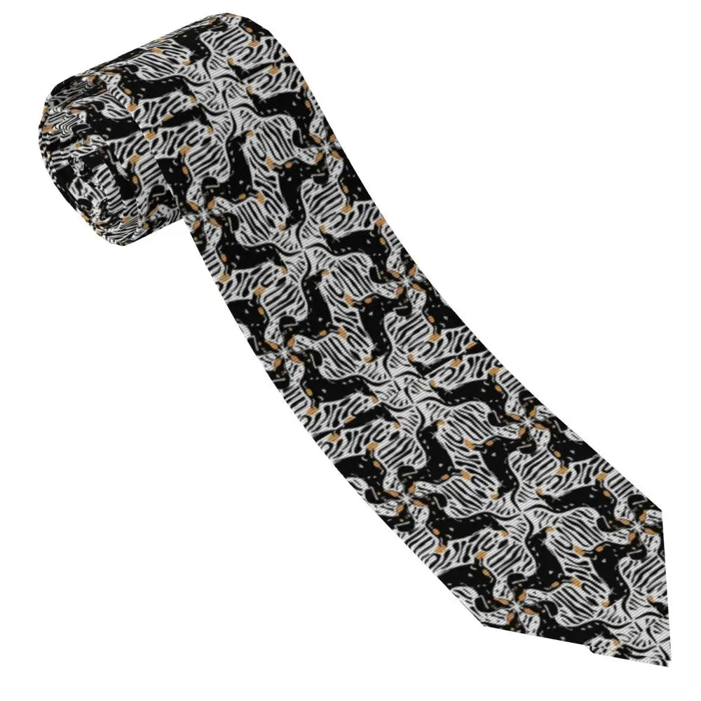 Dachshund Print Men’s Tie – Sausage Dog Novelty Necktie Gift
