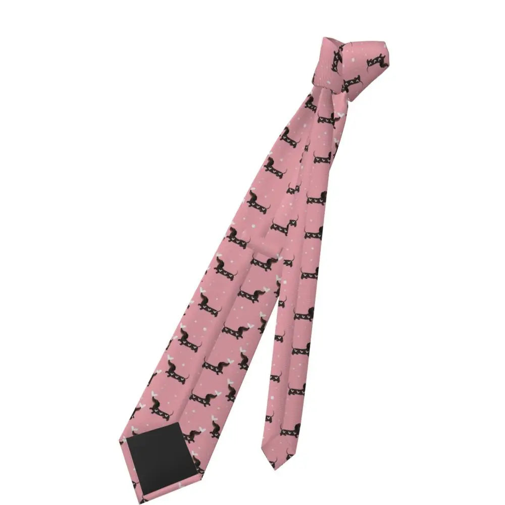 Dachshund Print Men’s Tie – Sausage Dog Novelty Necktie Gift