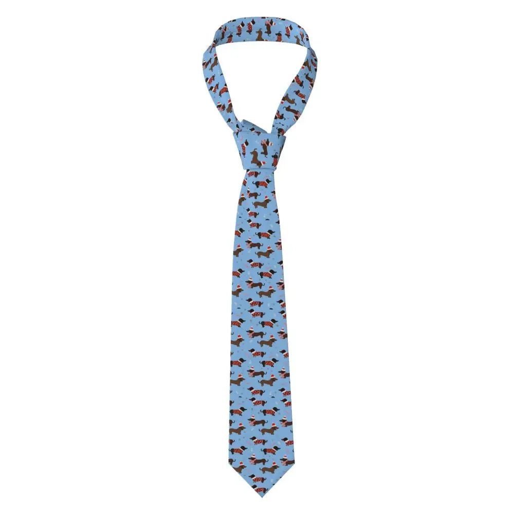 Dachshund Print Men’s Tie – Sausage Dog Novelty Necktie Gift