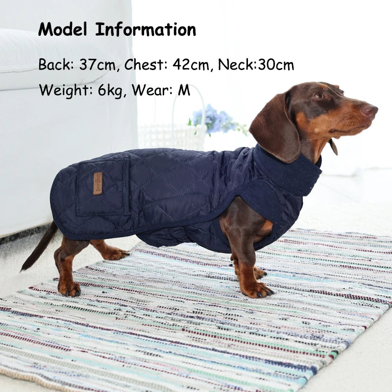 Long Dog Winter Jacket – Water-Repellent Dachshund Coat