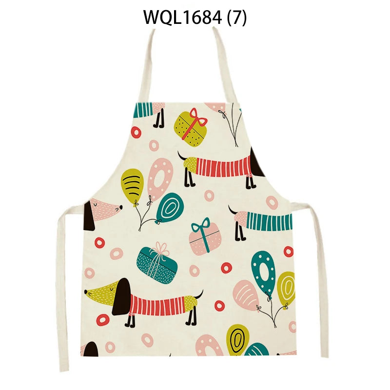 Long Dog Kitchen Apron – Dachshund Print Everyday Cooking Apron