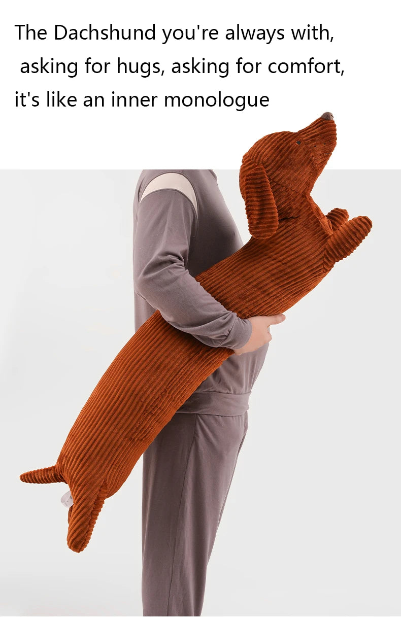 Dachshund Plush Hug Pillow – Soft Long Dog Stuffed Throw Cushion for Sofa