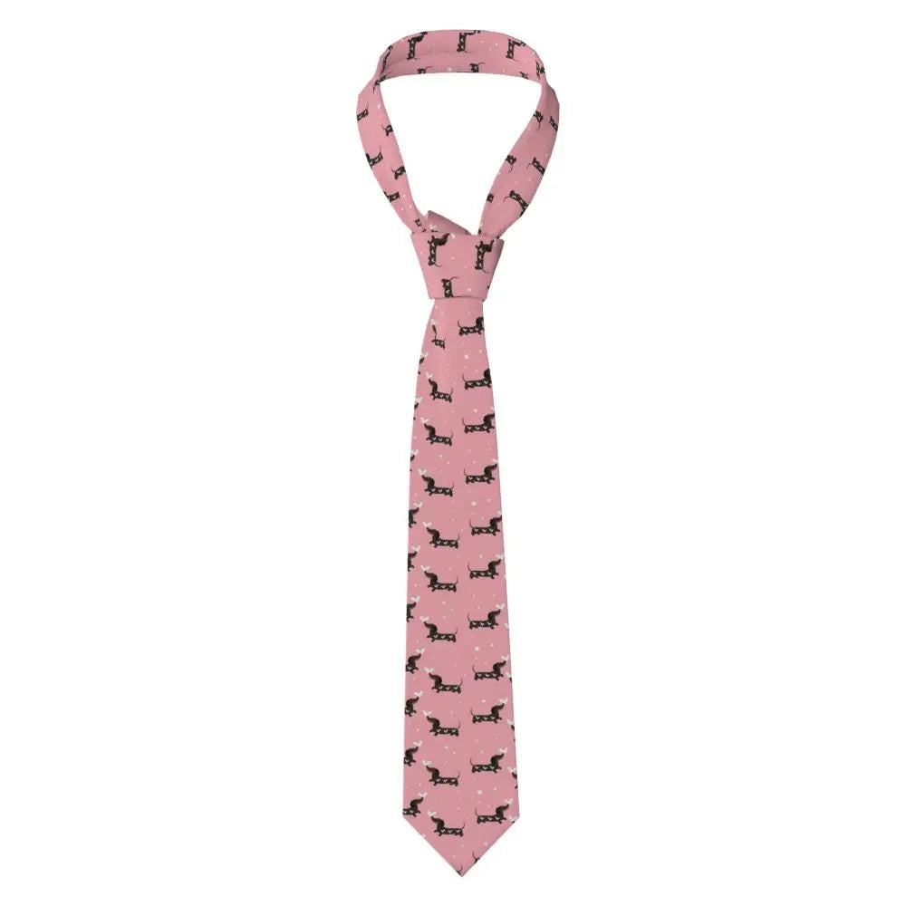 Dachshund Print Men’s Tie – Sausage Dog Novelty Necktie Gift