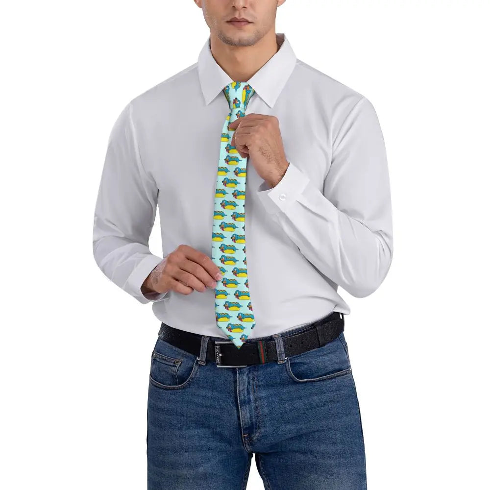 Dachshund Print Men’s Tie – Sausage Dog Novelty Necktie Gift