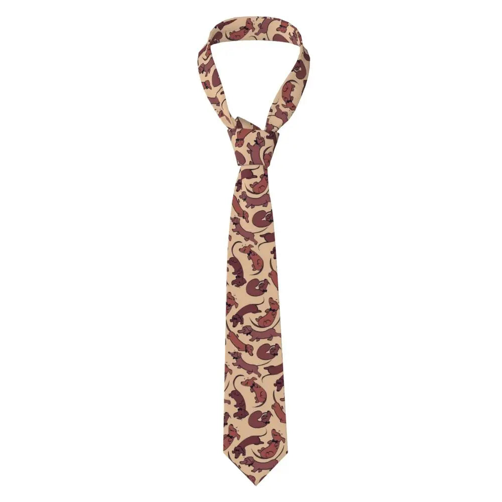 Dachshund Print Men’s Tie – Sausage Dog Novelty Necktie Gift