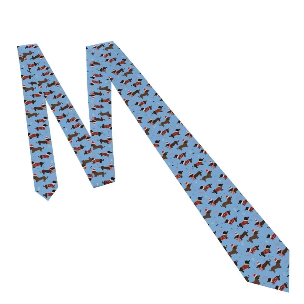 Dachshund Print Men’s Tie – Sausage Dog Novelty Necktie Gift