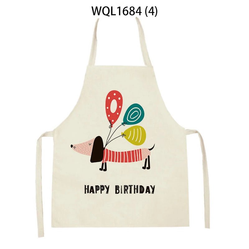 Long Dog Kitchen Apron – Dachshund Print Everyday Cooking Apron