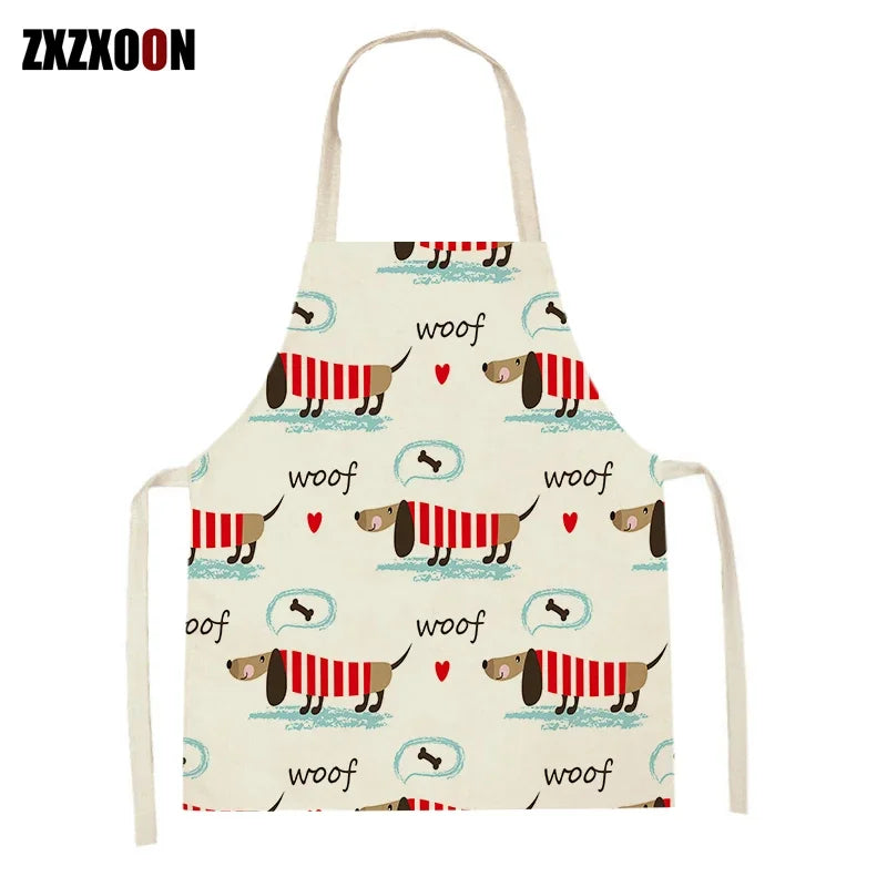 Long Dog Kitchen Apron – Dachshund Print Everyday Cooking Apron