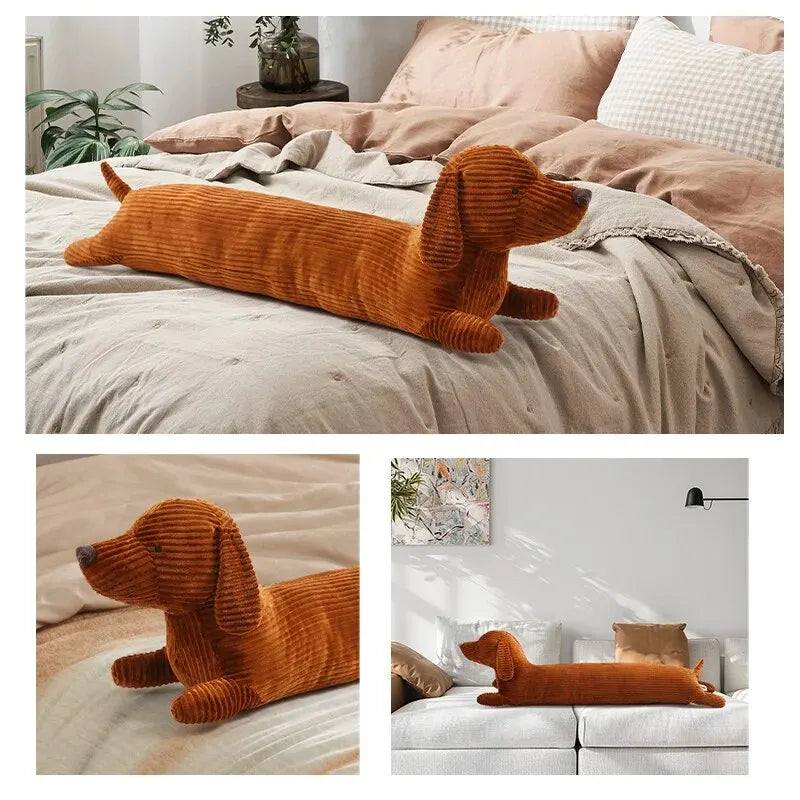 Dachshund Plush Hug Pillow – Soft Long Dog Stuffed Throw Cushion for Sofa
