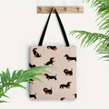 Dachshund Print Tote Bag – Large Canvas Shoulder Bag for Dog Lovers