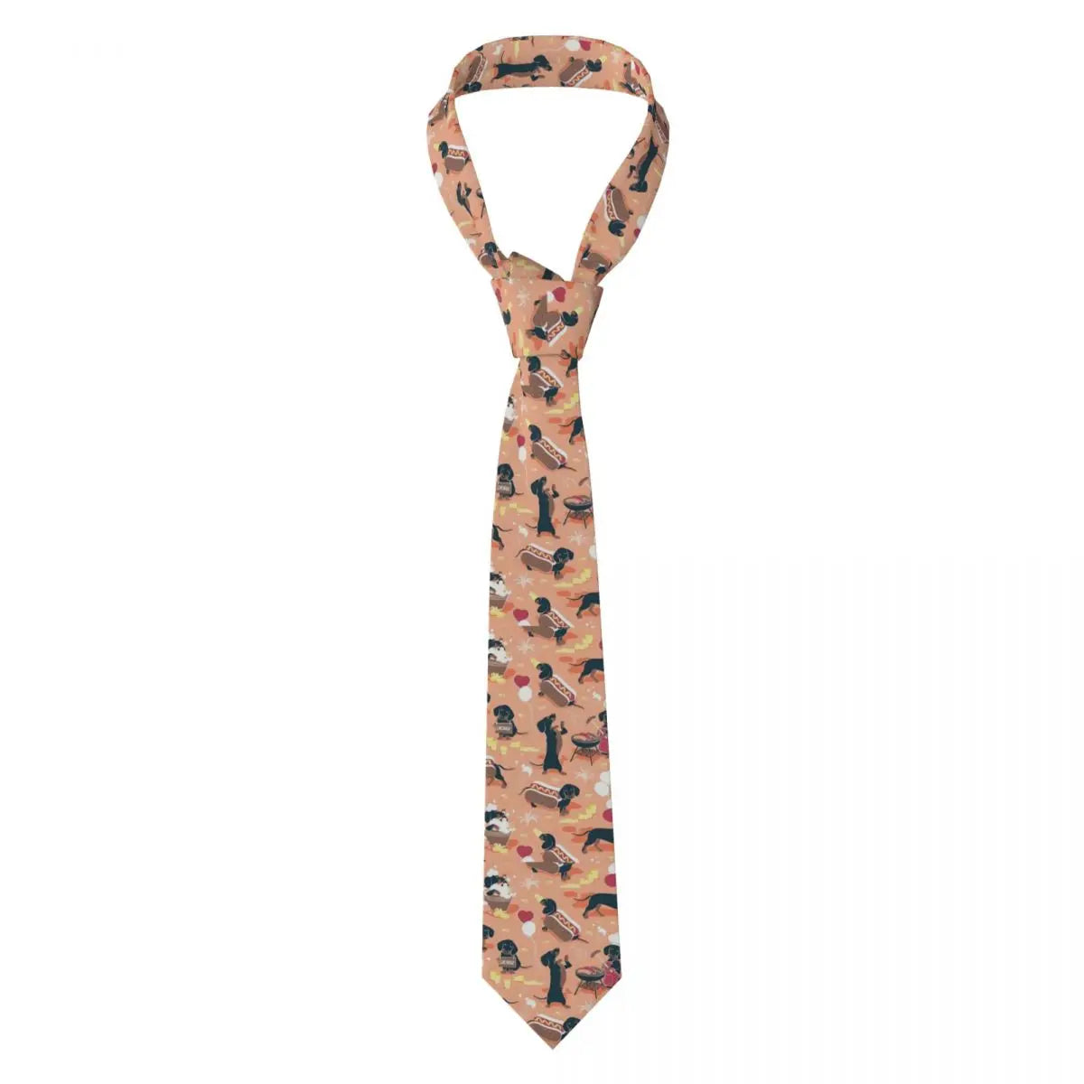 Dachshund Print Men’s Tie – Sausage Dog Novelty Necktie Gift
