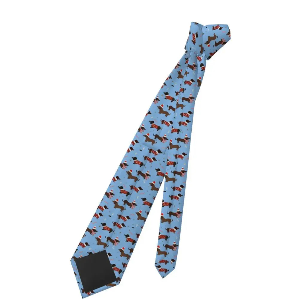 Dachshund Print Men’s Tie – Sausage Dog Novelty Necktie Gift
