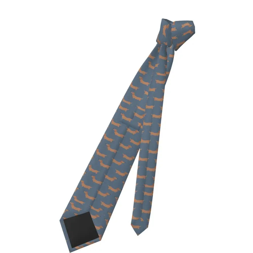 Dachshund Print Men’s Tie – Sausage Dog Novelty Necktie Gift