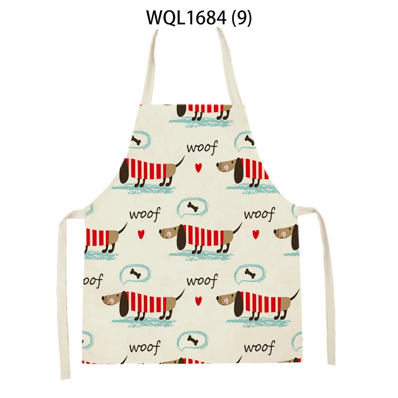 Long Dog Kitchen Apron – Dachshund Print Everyday Cooking Apron
