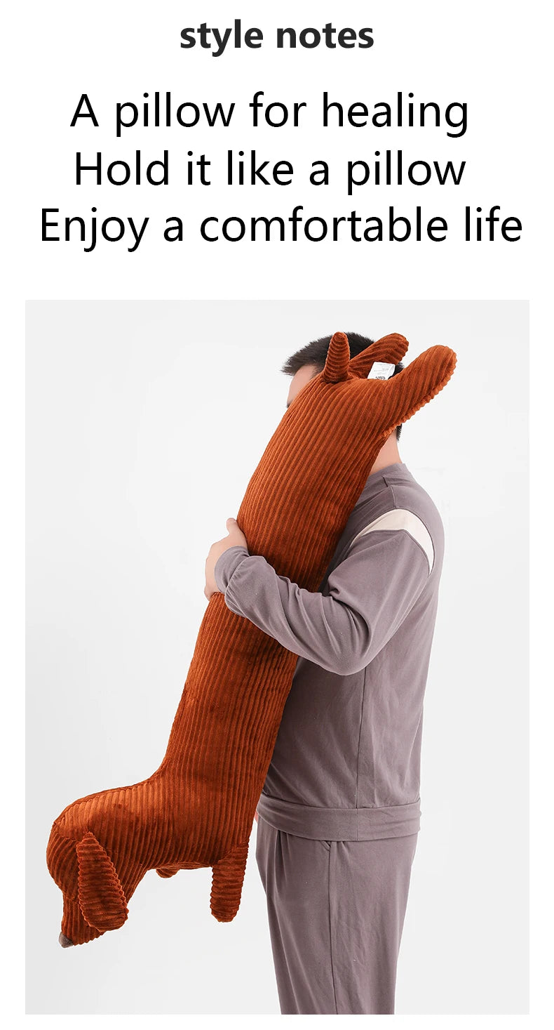 Dachshund Plush Hug Pillow – Soft Long Dog Stuffed Throw Cushion for Sofa