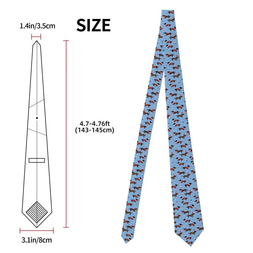 Dachshund Print Men’s Tie – Sausage Dog Novelty Necktie Gift