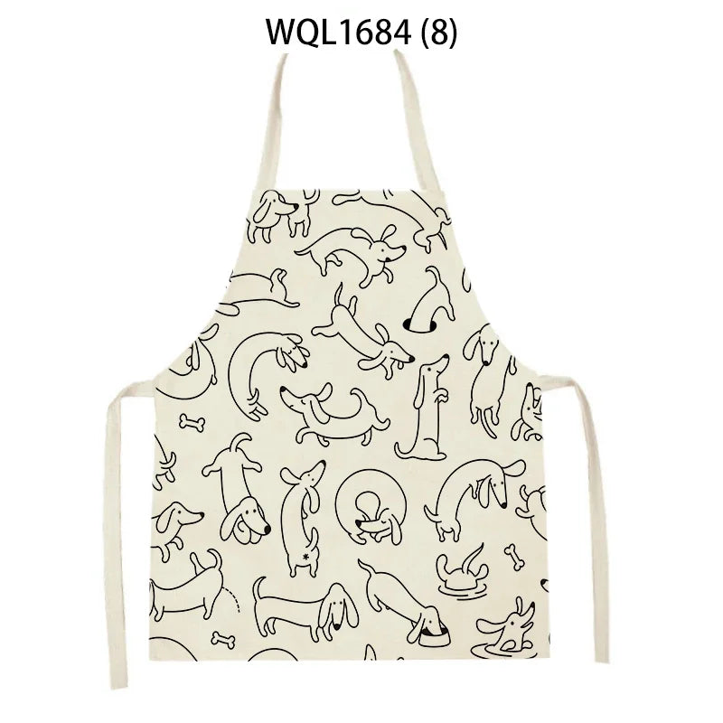 Long Dog Kitchen Apron – Dachshund Print Everyday Cooking Apron